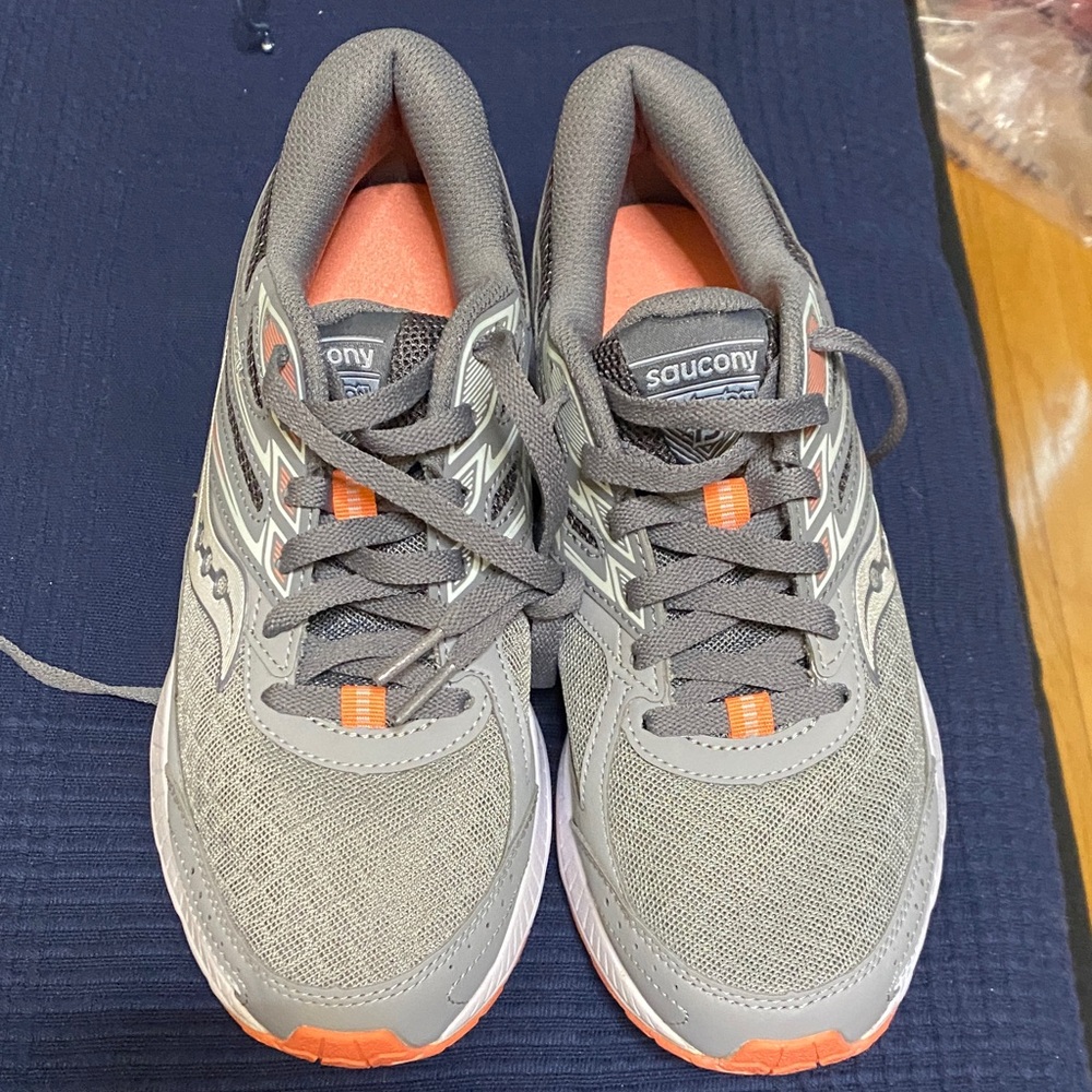 Saucony Gray and Orange Athletic Shoes